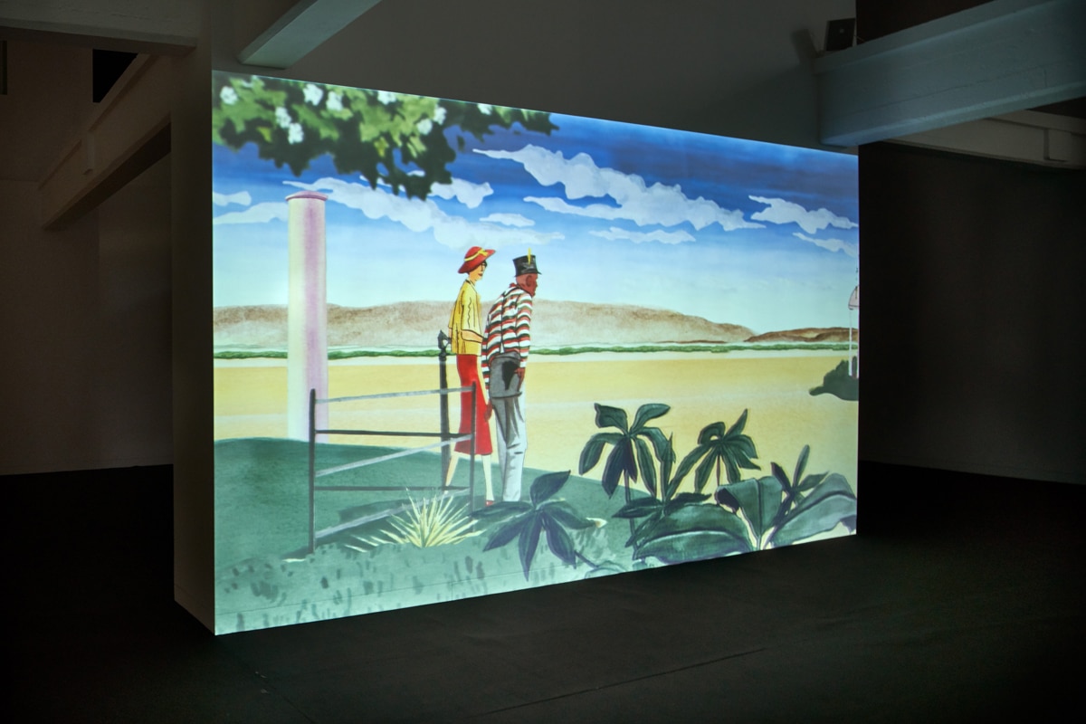 Exhibition view: Danielle Dean, Long Low Line, 2019, HD video animation. Courtesy the artist