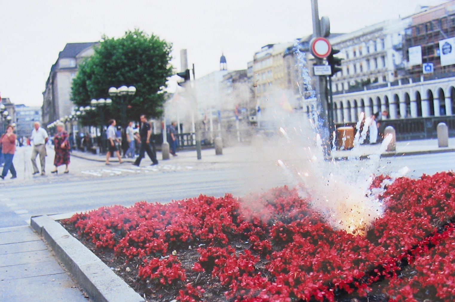 Annette Wehrmann, Blumensprengung, 1992-95, Fotografie, Ludwig Forum für Internationale Kunst Aachen, Leihgabe der Peter und Irene Ludwig Stiftung, © VG Bild-Kunst, Bonn 2020 & Heinz Hanisch-Kulschewski