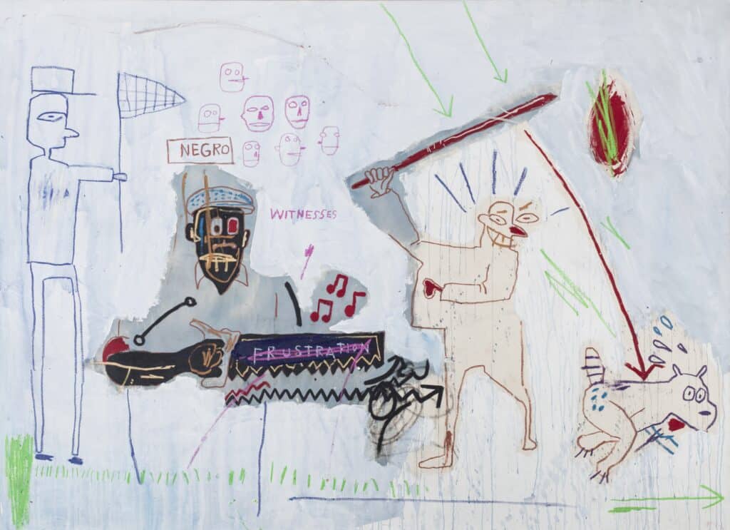Jean-Michel Basquiat, Blue Gyp Stock, 1983, Acryl und Wachskreide auf Leinwand, Ludwig Forum für Internationale Kunst Aachen, Leihgabe der Peter und Irene Ludwig Stiftung / © VG Bild-Kunst Bonn 2020, Foto: Carl Brunn